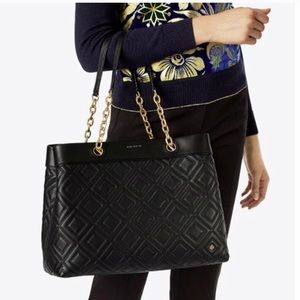 Tory Burch Tote Fleming large quilted black